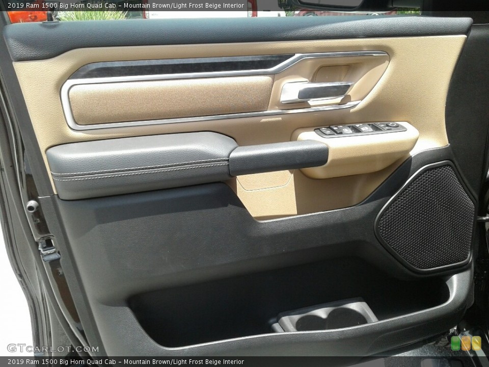 Mountain Brown/Light Frost Beige Interior Door Panel for the 2019 Ram 1500 Big Horn Quad Cab #128046274