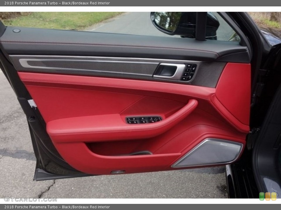 Black/Bordeaux Red Interior Door Panel for the 2018 Porsche Panamera Turbo #128052488