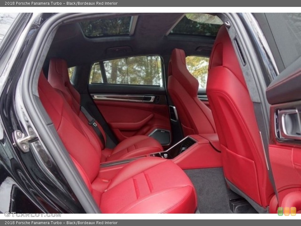 Black/Bordeaux Red Interior Rear Seat for the 2018 Porsche Panamera Turbo #128052572