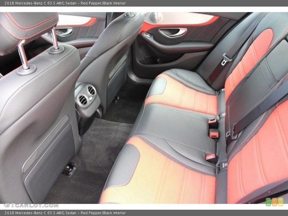 Red Pepper/Black Interior Rear Seat for the 2018 Mercedes-Benz C 63 S AMG Sedan #128063618