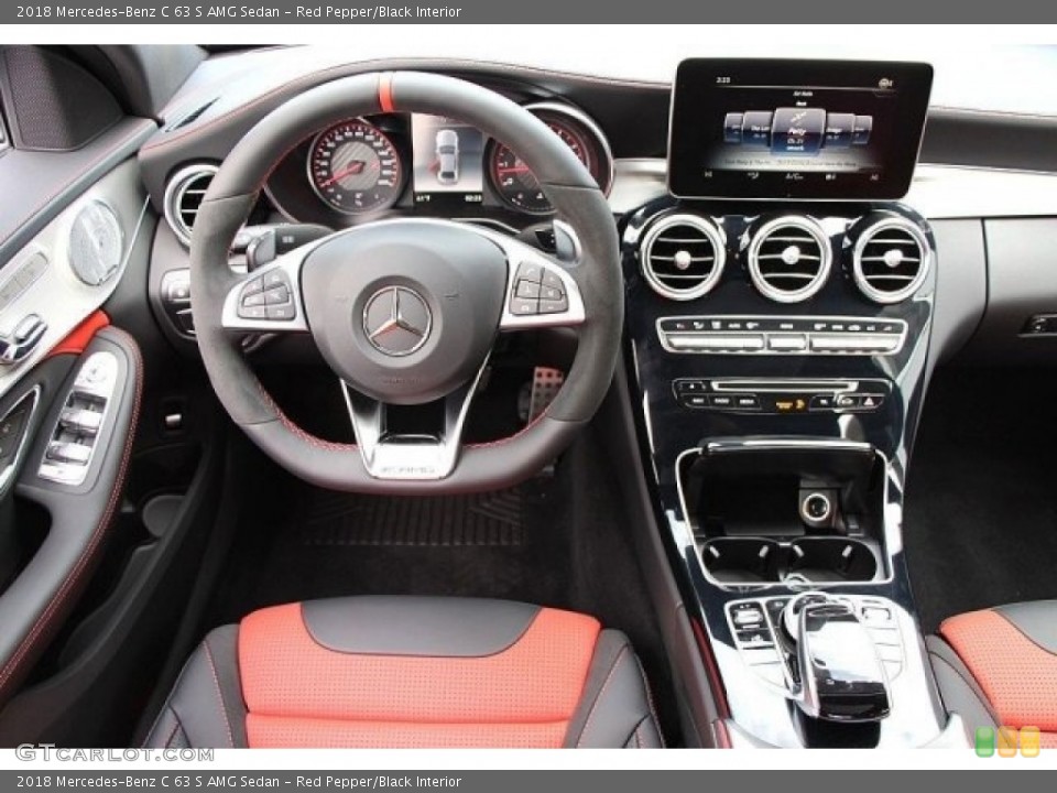 Red Pepper/Black Interior Controls for the 2018 Mercedes-Benz C 63 S AMG Sedan #128063657