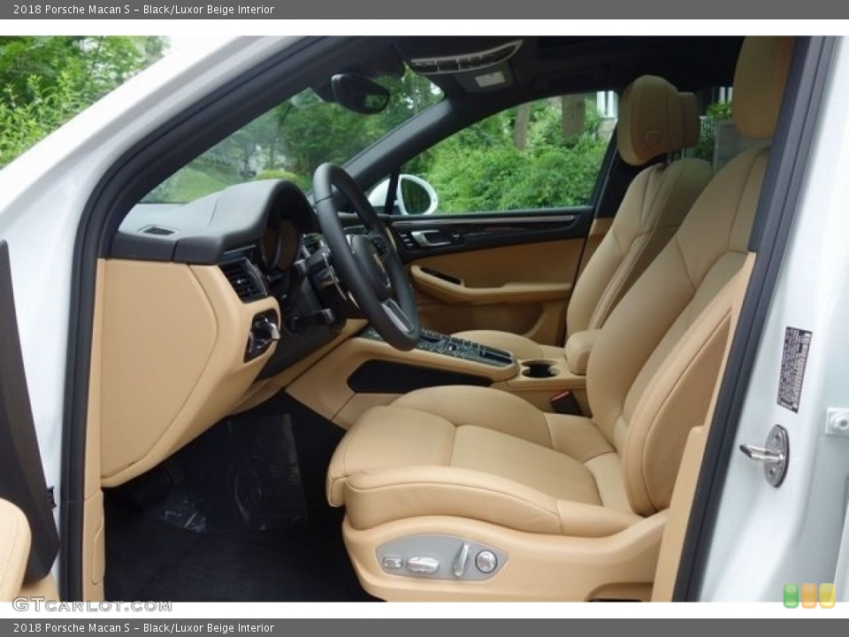 Black/Luxor Beige Interior Front Seat for the 2018 Porsche Macan S #128068148