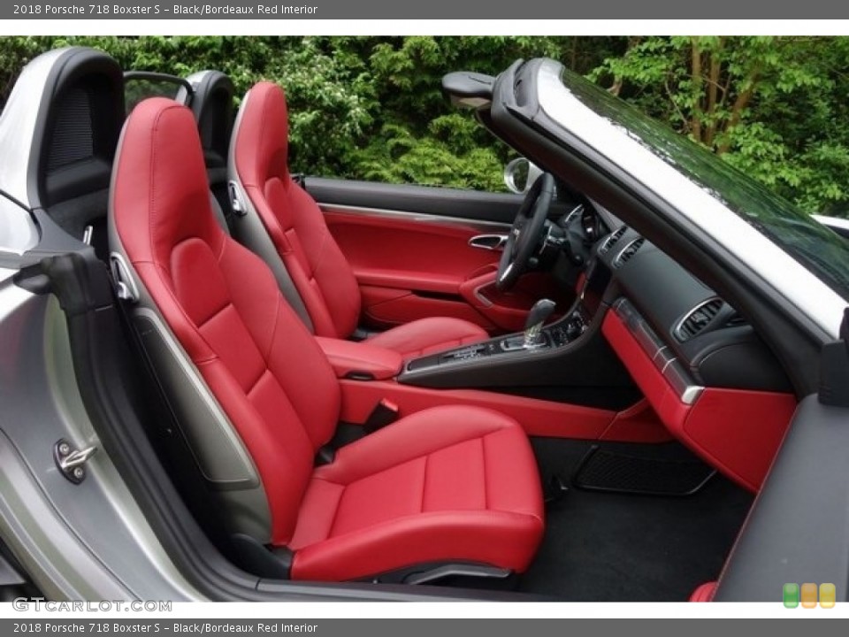 Black/Bordeaux Red 2018 Porsche 718 Boxster Interiors