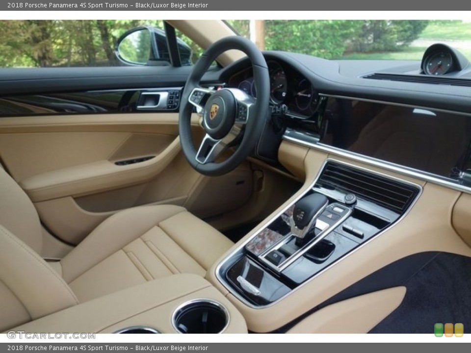 Black/Luxor Beige Interior Controls for the 2018 Porsche Panamera 4S Sport Turismo #128071412