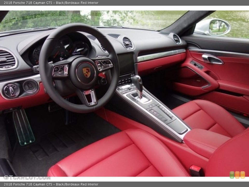 Black/Bordeaux Red Interior Photo for the 2018 Porsche 718 Cayman GTS #128076646
