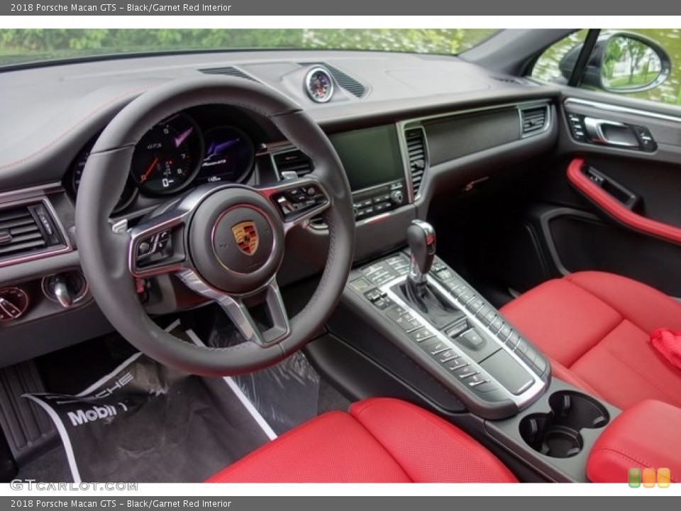 Black/Garnet Red Interior Front Seat for the 2018 Porsche Macan GTS #128078674
