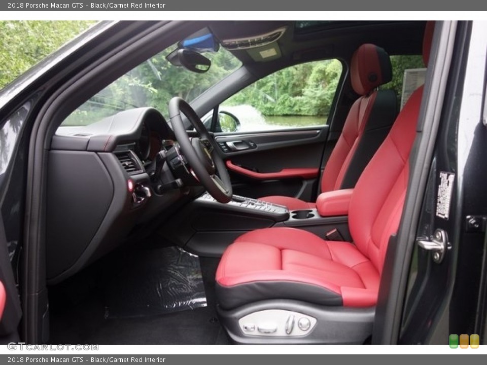 Black/Garnet Red Interior Front Seat for the 2018 Porsche Macan GTS #128078716