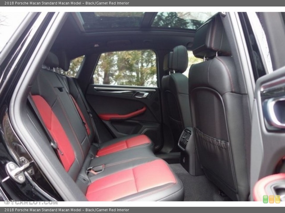 Black/Garnet Red Interior Rear Seat for the 2018 Porsche Macan  #128081386