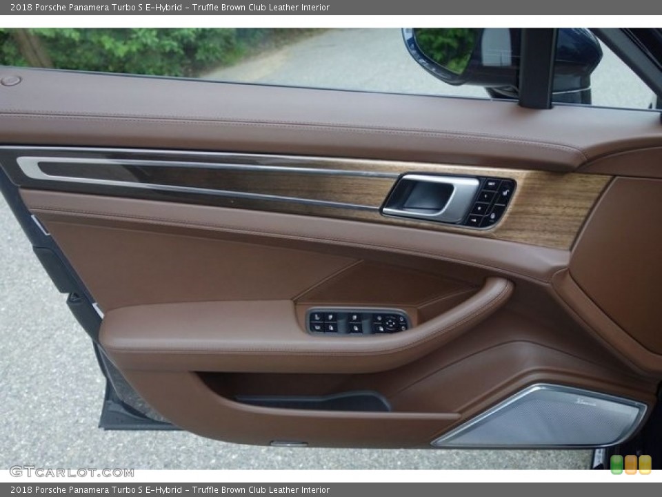 Truffle Brown Club Leather Interior Door Panel for the 2018 Porsche Panamera Turbo S E-Hybrid #128083198