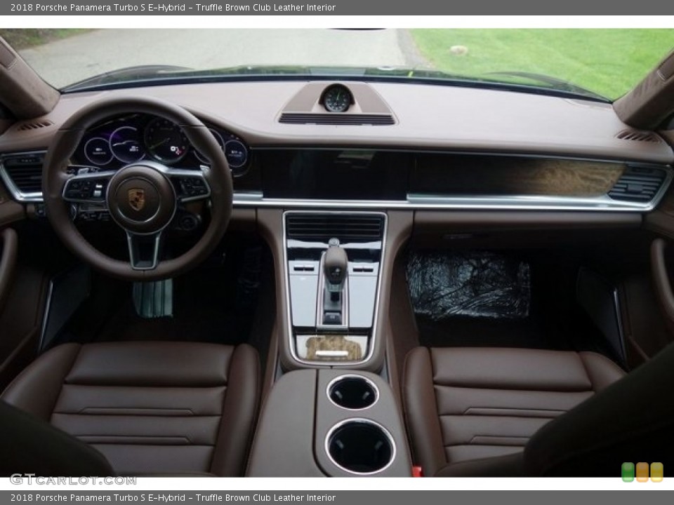 Truffle Brown Club Leather Interior Dashboard for the 2018 Porsche Panamera Turbo S E-Hybrid #128083315