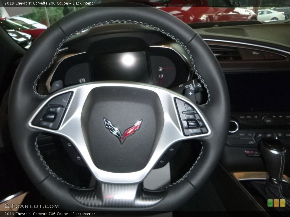 Black Interior Steering Wheel for the 2019 Chevrolet Corvette Z06 Coupe #128096954