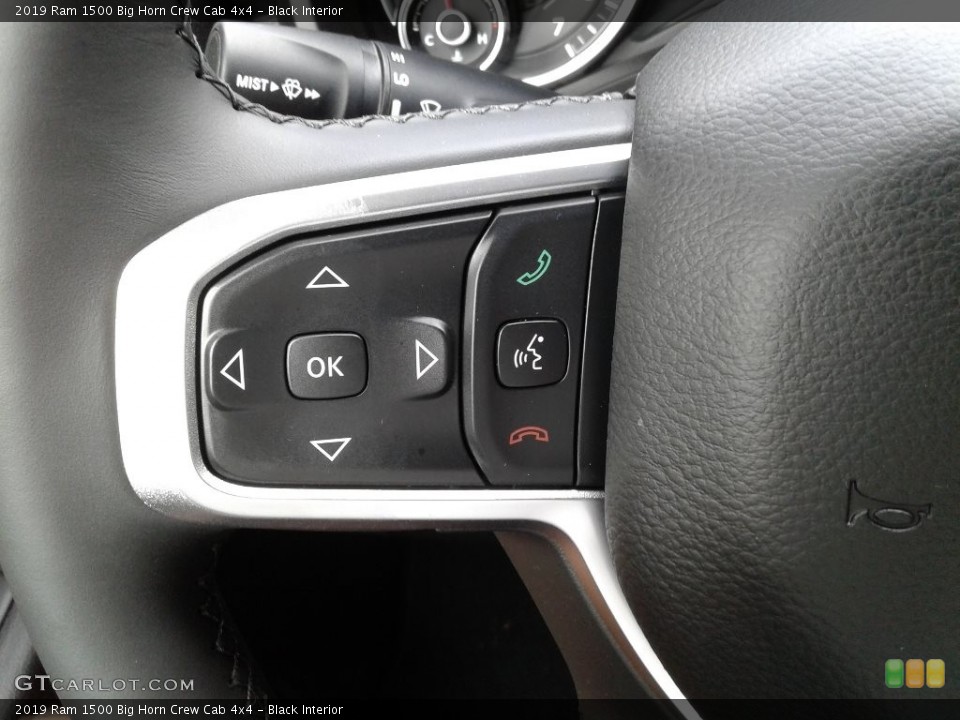 Black Interior Steering Wheel for the 2019 Ram 1500 Big Horn Crew Cab 4x4 #128097032