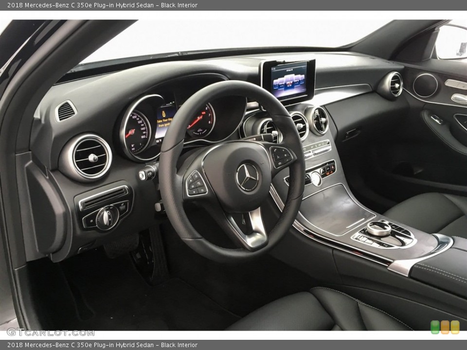 Black Interior Dashboard for the 2018 Mercedes-Benz C 350e Plug-in Hybrid Sedan #128120278
