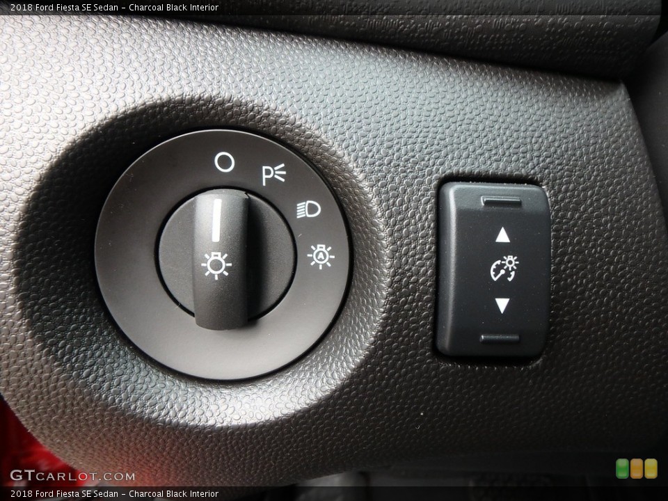 Charcoal Black Interior Controls for the 2018 Ford Fiesta SE Sedan #128136355