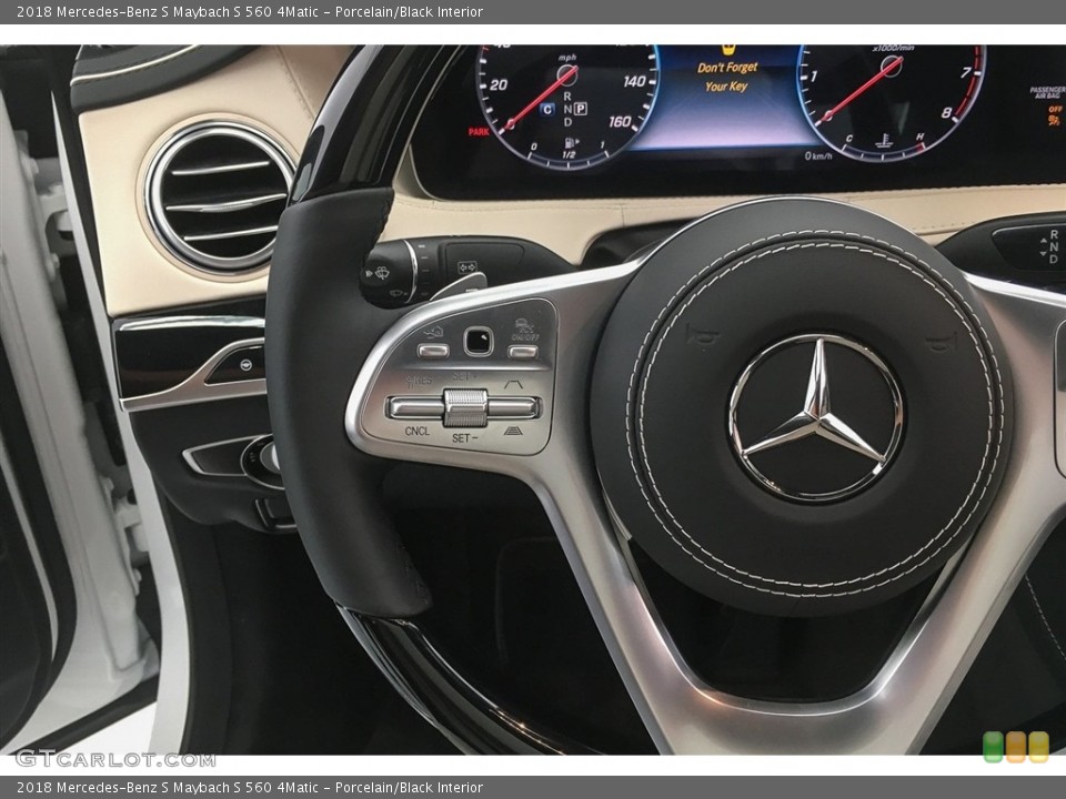 Porcelain/Black Interior Steering Wheel for the 2018 Mercedes-Benz S Maybach S 560 4Matic #128139016