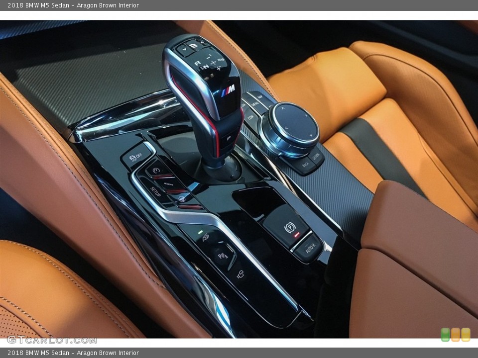 Aragon Brown Interior Transmission for the 2018 BMW M5 Sedan #128142058