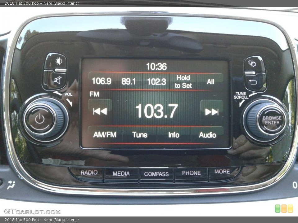 Nero (Black) Interior Controls for the 2018 Fiat 500 Pop #128163759