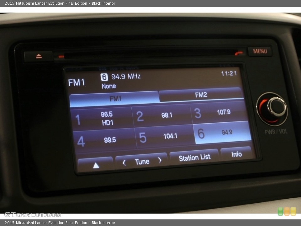 Black Interior Controls for the 2015 Mitsubishi Lancer Evolution Final Edition #128210688