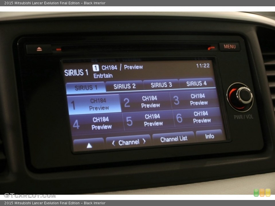 Black Interior Controls for the 2015 Mitsubishi Lancer Evolution Final Edition #128210703