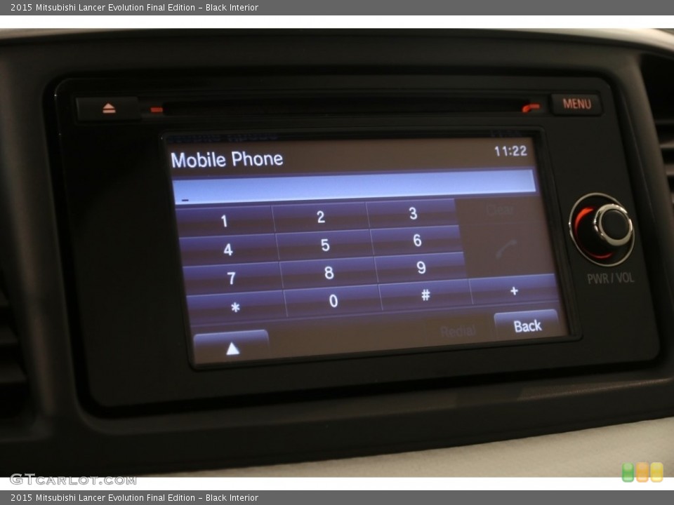 Black Interior Controls for the 2015 Mitsubishi Lancer Evolution Final Edition #128210709