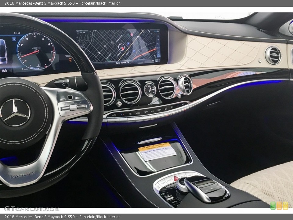 Porcelain/Black Interior Controls for the 2018 Mercedes-Benz S Maybach S 650 #128262146