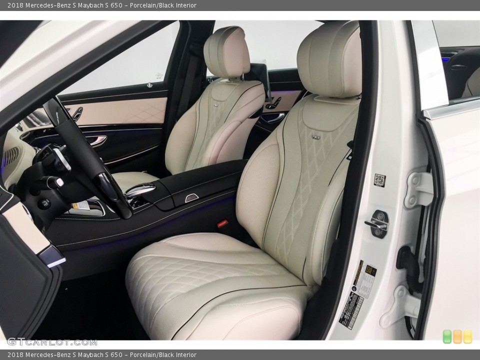 Porcelain/Black Interior Front Seat for the 2018 Mercedes-Benz S Maybach S 650 #128262347