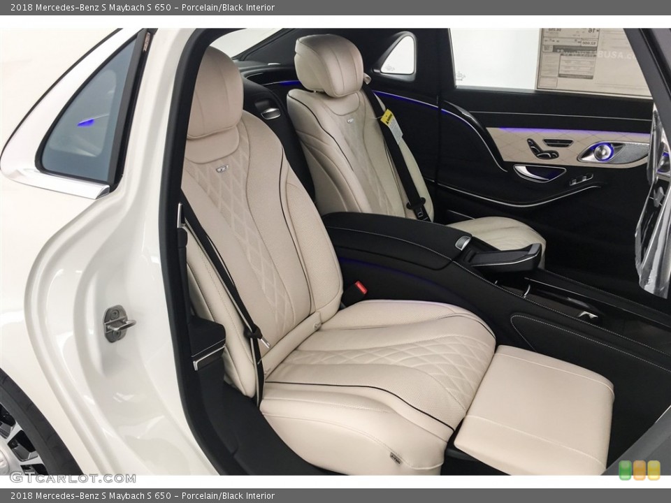 Porcelain/Black Interior Rear Seat for the 2018 Mercedes-Benz S Maybach S 650 #128262362
