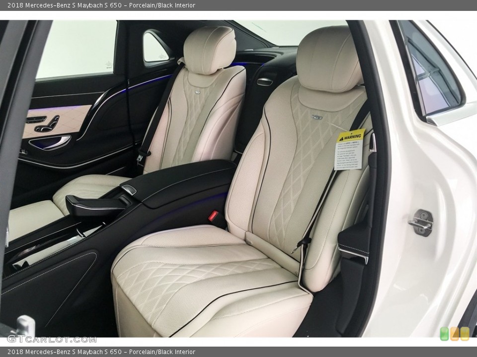 Porcelain/Black Interior Rear Seat for the 2018 Mercedes-Benz S Maybach S 650 #128262408