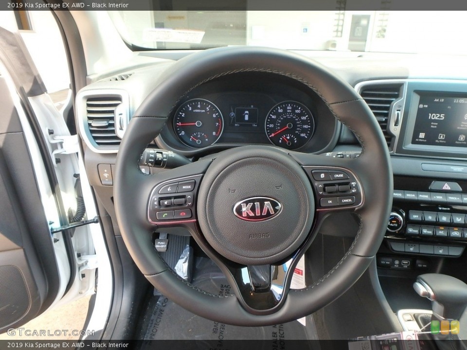 Black Interior Steering Wheel for the 2019 Kia Sportage EX AWD #128271122