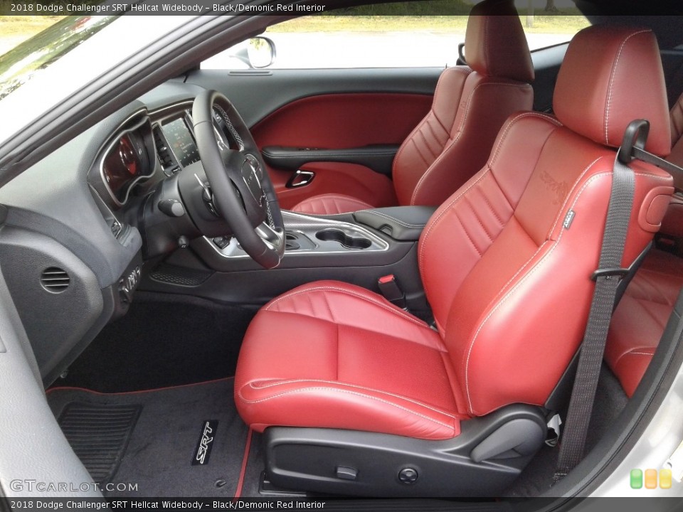 Black/Demonic Red Interior Front Seat for the 2018 Dodge Challenger SRT Hellcat Widebody #128271188
