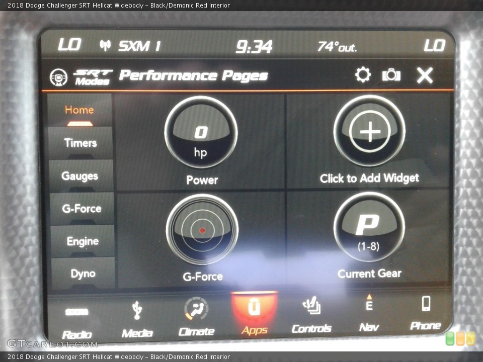 Black/Demonic Red Interior Controls for the 2018 Dodge Challenger SRT Hellcat Widebody #128271602