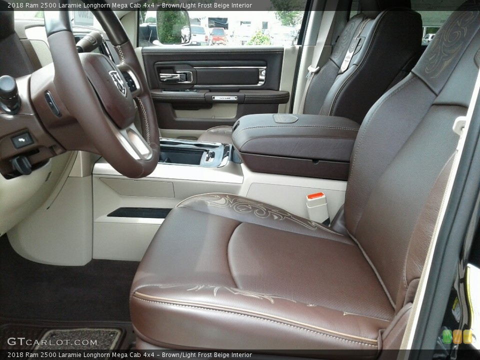 Brown/Light Frost Beige Interior Front Seat for the 2018 Ram 2500 Laramie Longhorn Mega Cab 4x4 #128272593
