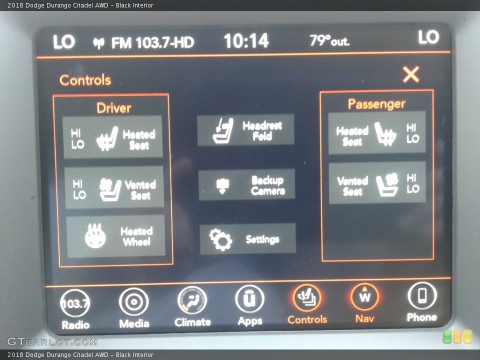 Black Interior Controls for the 2018 Dodge Durango Citadel AWD #128318353