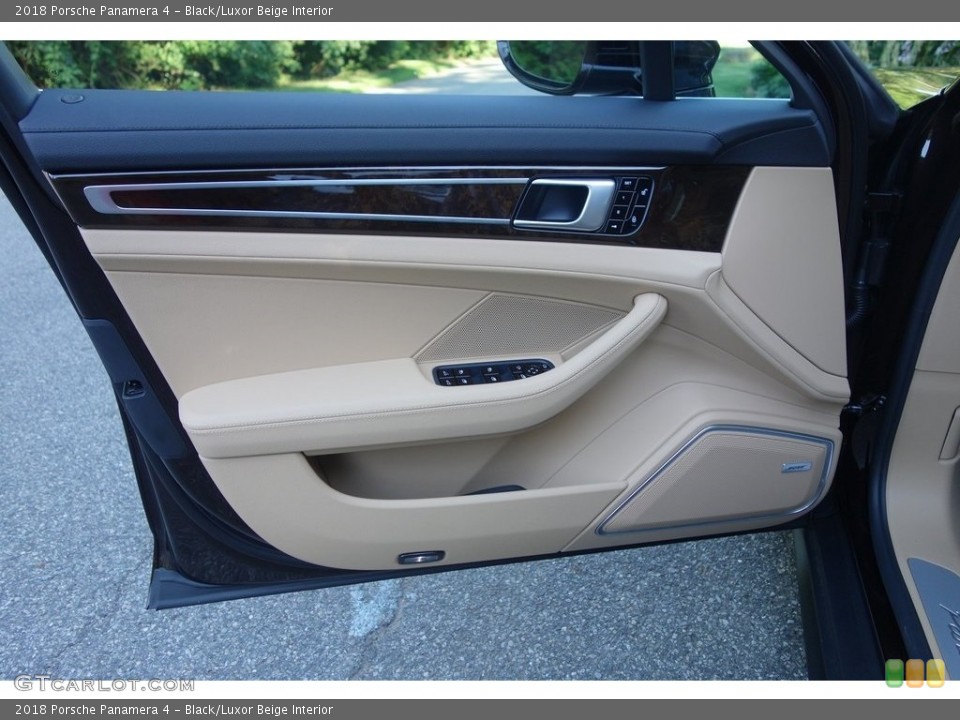 Black/Luxor Beige Interior Door Panel for the 2018 Porsche Panamera 4 #128344752