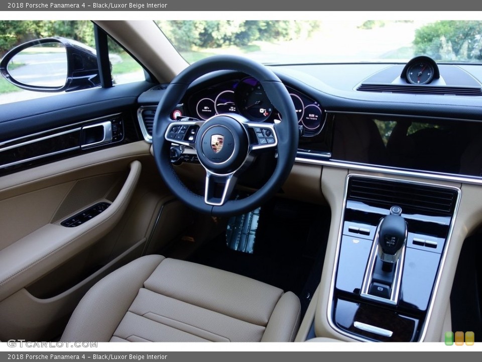 Black/Luxor Beige Interior Dashboard for the 2018 Porsche Panamera 4 #128344809