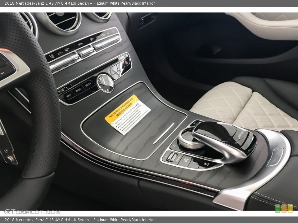 Platinum White Pearl/Black Interior Controls for the 2018 Mercedes-Benz C 43 AMG 4Matic Sedan #128381889