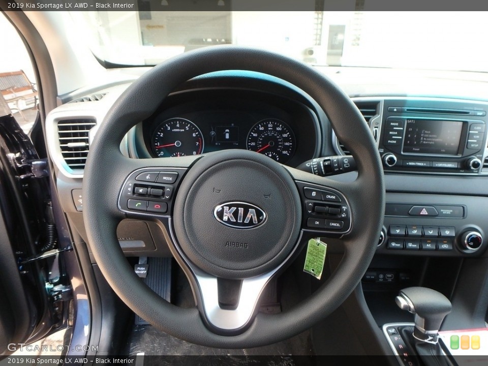Black Interior Steering Wheel for the 2019 Kia Sportage LX AWD #128398464