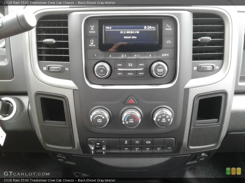 Black/Diesel Gray Interior Controls for the 2018 Ram 5500 Tradesman Crew Cab Chassis #128405584