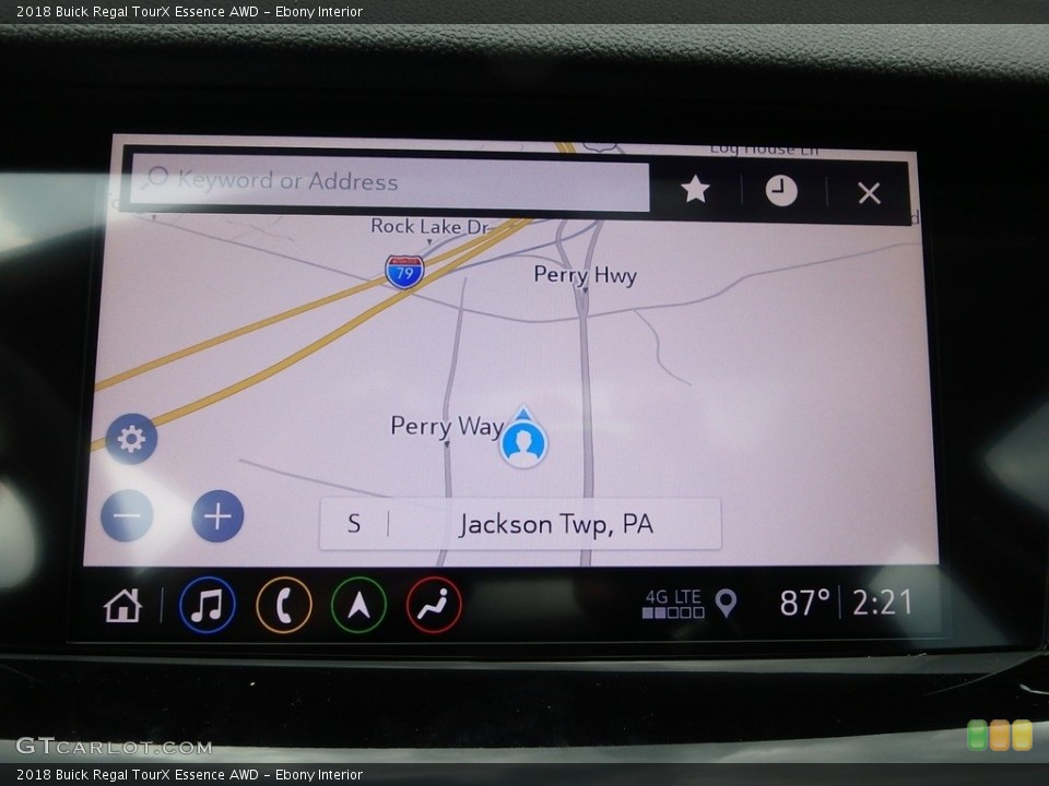 Ebony Interior Navigation for the 2018 Buick Regal TourX Essence AWD #128415670