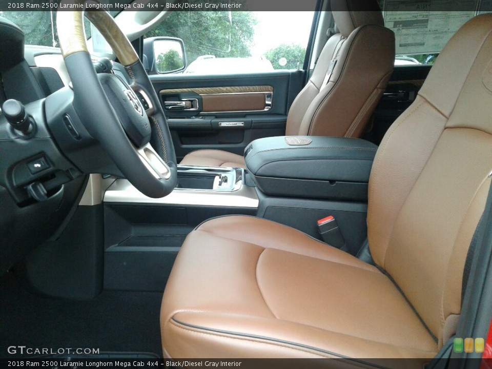 Black/Diesel Gray Interior Front Seat for the 2018 Ram 2500 Laramie Longhorn Mega Cab 4x4 #128417398