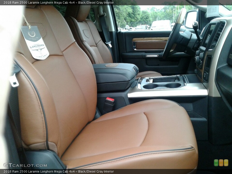 Black/Diesel Gray Interior Front Seat for the 2018 Ram 2500 Laramie Longhorn Mega Cab 4x4 #128417470