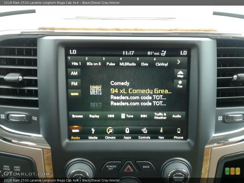 Black/Diesel Gray Interior Controls for the 2018 Ram 2500 Laramie Longhorn Mega Cab 4x4 #128417569