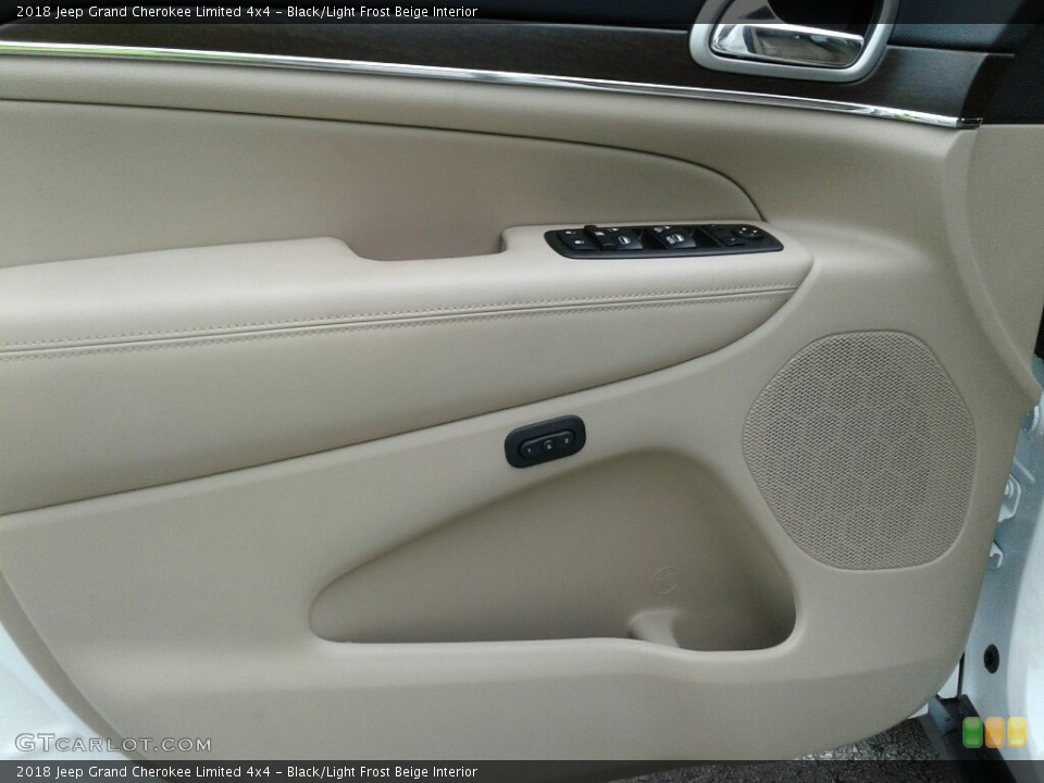 Black/Light Frost Beige Interior Door Panel for the 2018 Jeep Grand Cherokee Limited 4x4 #128428588