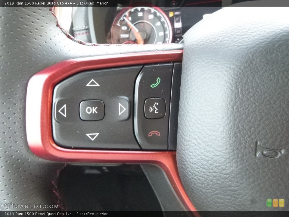 Black/Red Interior Steering Wheel for the 2019 Ram 1500 Rebel Quad Cab 4x4 #128444971