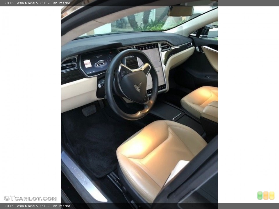 Tan Interior Photo for the 2016 Tesla Model S 75D #128471921
