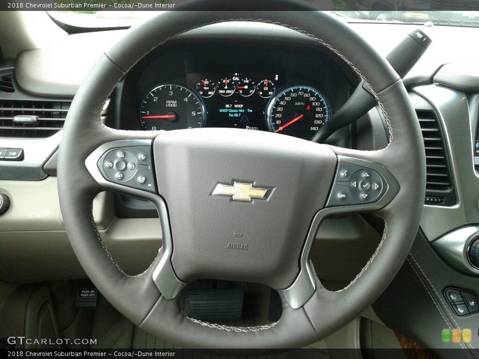 Cocoa/­Dune Interior Steering Wheel for the 2018 Chevrolet Suburban Premier #128501790