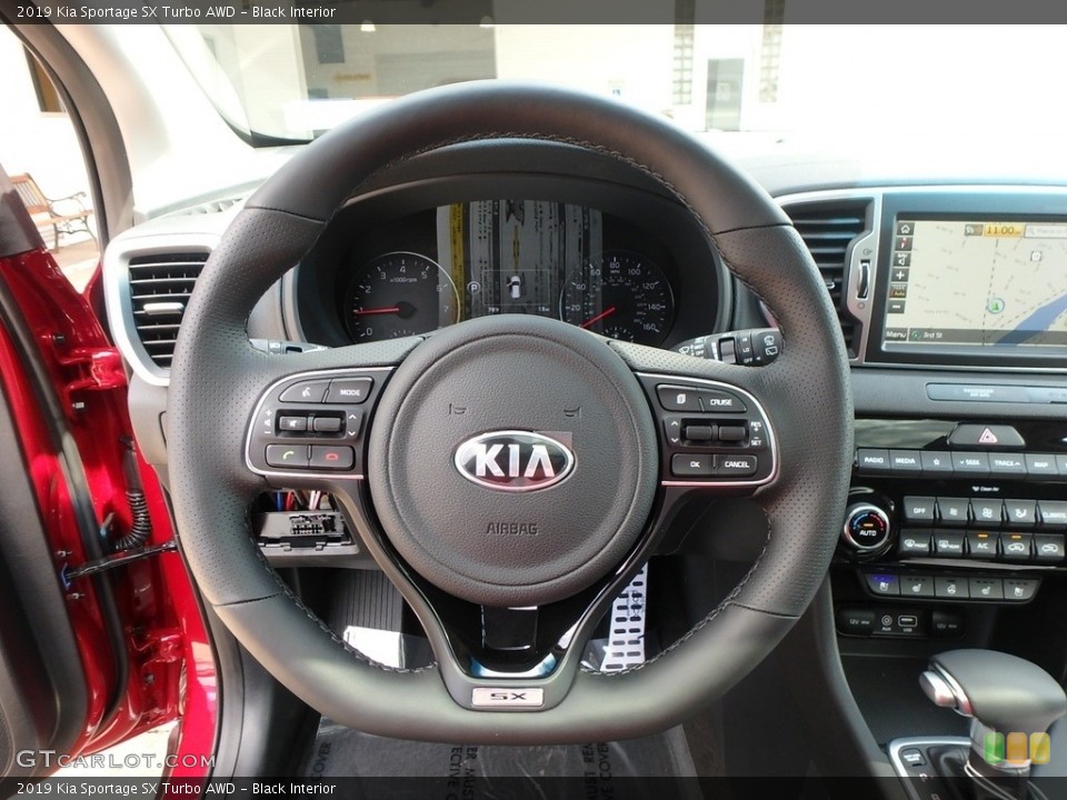 Black Interior Steering Wheel for the 2019 Kia Sportage SX Turbo AWD #128510951