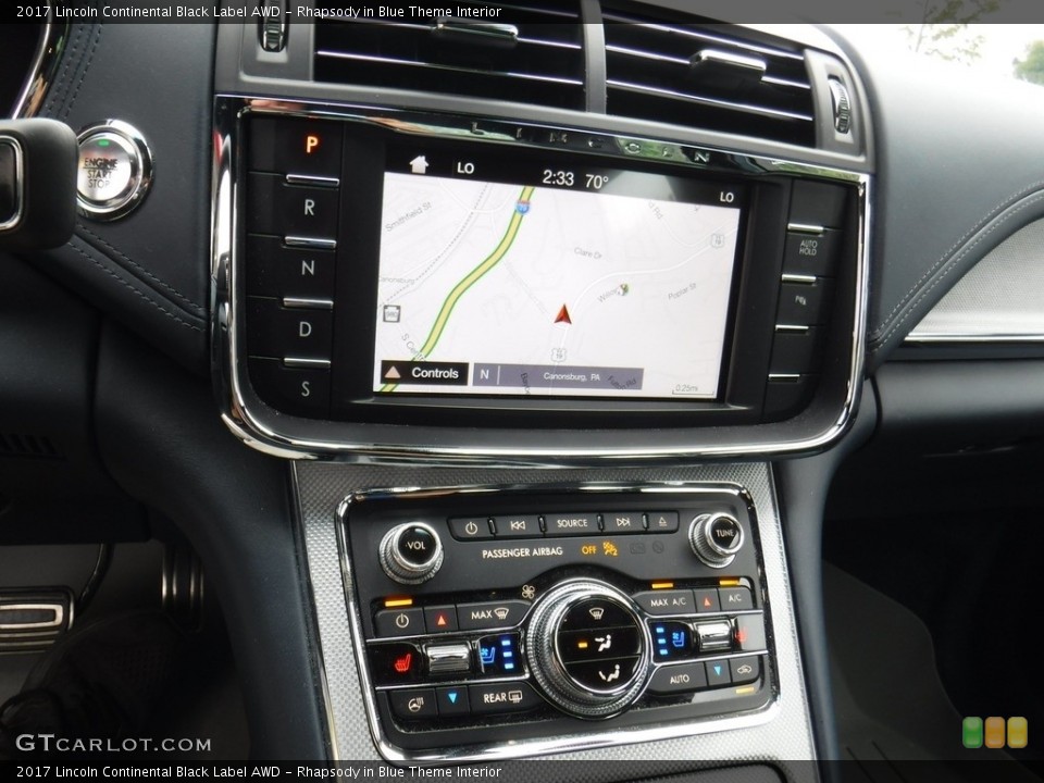 Rhapsody in Blue Theme Interior Controls for the 2017 Lincoln Continental Black Label AWD #128549668