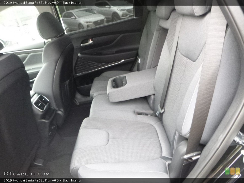 Black Interior Rear Seat for the 2019 Hyundai Santa Fe SEL Plus AWD #128549770
