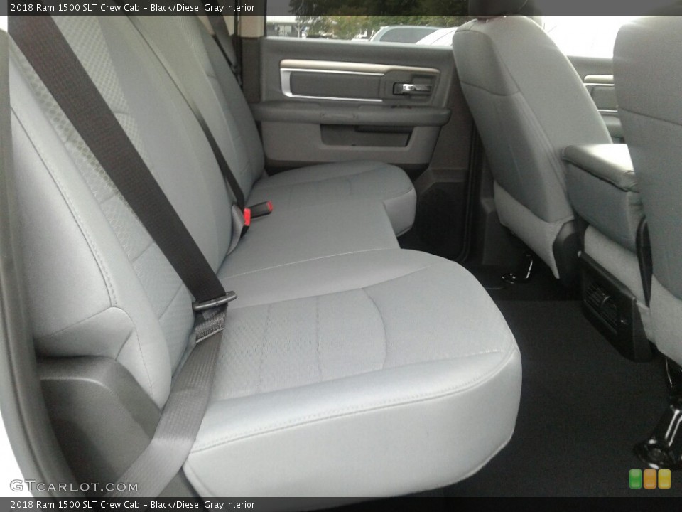 Black/Diesel Gray Interior Rear Seat for the 2018 Ram 1500 SLT Crew Cab #128554269